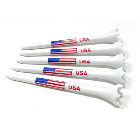 NorthPointe USA American Flag 3 ¼” Plastic Golf Tees - 100 Patriotic Golf Tees Plastic in Bulk