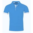 thumbnail image 5 of Muscularfit Polo Shirts T Shirt Men Work Shirts Ringer Oversized Undershirts Blue Short Sleeve Collared Men Shirts Casual,L, 5 of 8