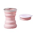 thumbnail image 1 of Taza plegable portátil de silicona Creative ORIGIN CUP con tapa, para viajes, resistente al calor, para café y agua, para campamentos al aire libre, 320 ml, color rosa, 1 of 5