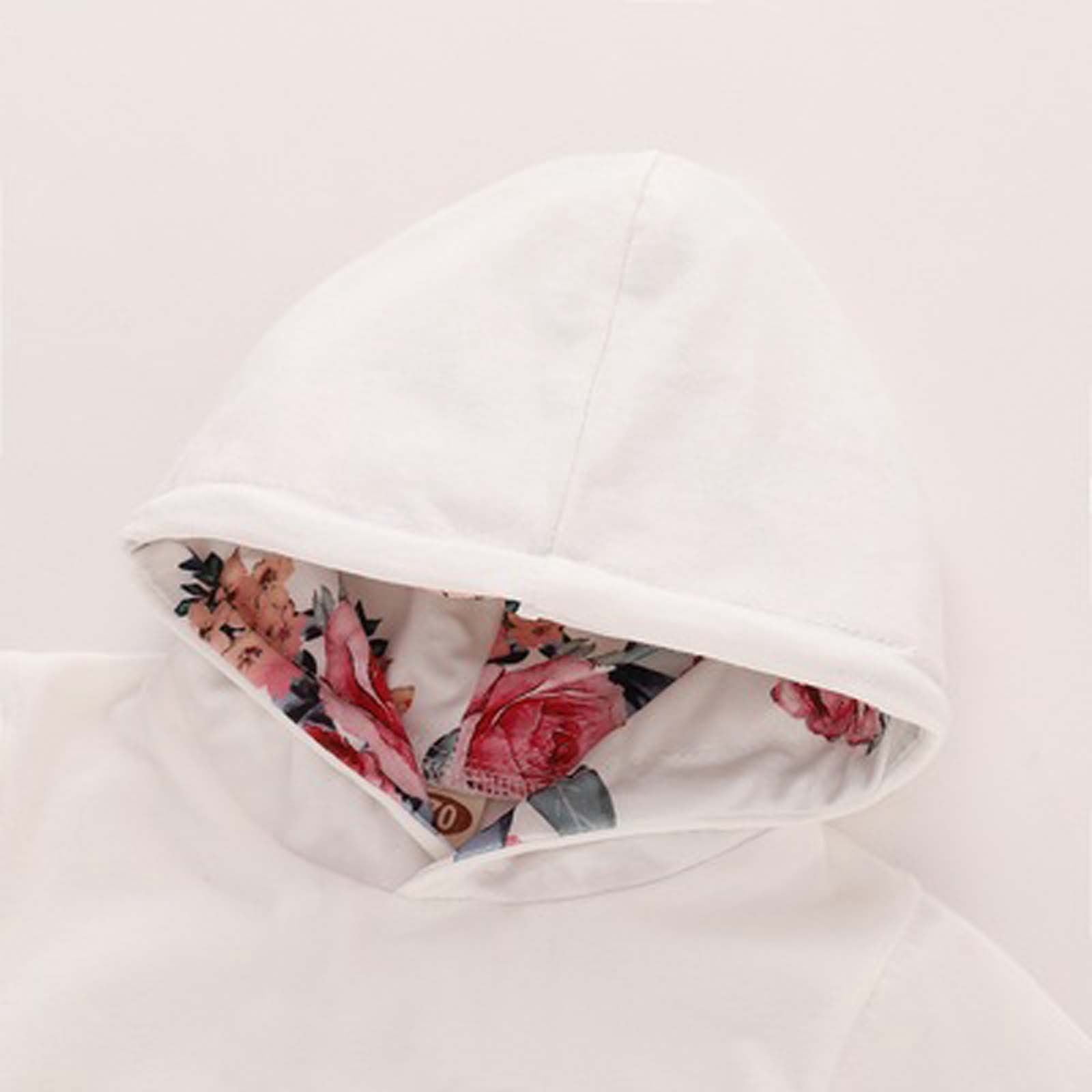 Baby Girl Clothes Newborn Infant Floral Hoodies with Pocket Sweatshirt Pants Headband Outfits Set