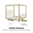 thumbnail image 6 of DHP Rosedale Metal Canopy Poster Bed Frame, Queen, Gold, 6 of 13