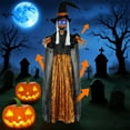 thumbnail image 2 of ​​GiLiling 70" Animatronic Hanging Witch Halloween Prop​​ | Life-Size Hanging Decor with Voice/Sound Effects & LED Lighting for Indoor/Outdoor Haunted House Productions, 2 of 9