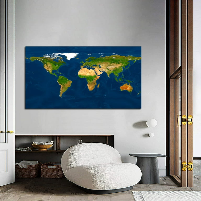 Led Light 3D Wood World Map for Wall Decor - Home Decor World Map with 6ft  Power Cord - 3D Wood World Map Wall Art for Home & Kitchen or Office 