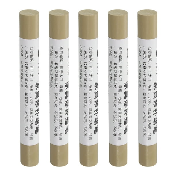 Lápices de cera para reparación de muebles, marcadores de retoque, gris piel, paquete de 5