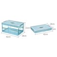 thumbnail image 4 of Contenedor de almacenamiento plegable de 30 L con tapa, caja de almacenamiento gruesa impermeable para mantas, ropa, libros debajo de la cama en automóviles, azul, 4 of 5