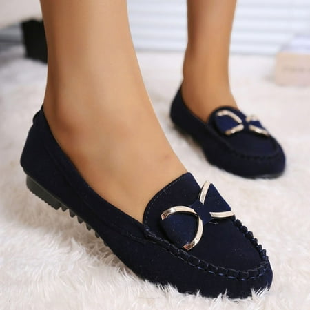 

Bxzhiri Women Solid Colors Fashion Flat Bow Knot Lazy Shallow Casual Slip On Shoes