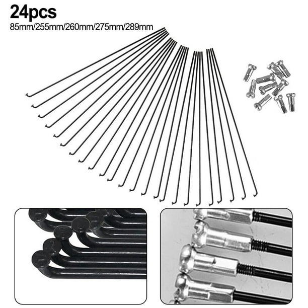 24 Pcs Rayons de Vélo 255/275/289MM, Rayons et Embouts en Acier pour Vélo de Montagne, Taille de Jante 27.5/26/29 Pouces, Accessoires Outils 260MM 24 Pcs Rayons de Vélo 255/275/289MM, Rayons et Embouts en Acier pour Vélo de Montagne, Taille de Jante 27.5/26/29 Pouces, Accessoires Outils 260MM