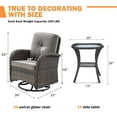 thumbnail image 2 of Gymojoy 5 Pieces Outdoor Chat Chair Set PE Rattan Patio Conversation Set of 2, Swivel Chair with Cushion and Side Table, Brown/Gray, 2 of 12