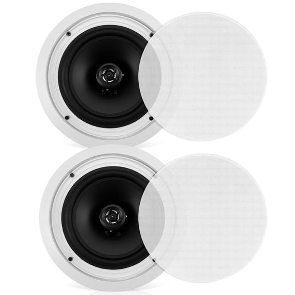 Pyle 8 Inch In Wall In Ceiling 2 Way Home Theater 250W Stereo Speakers (Pair)