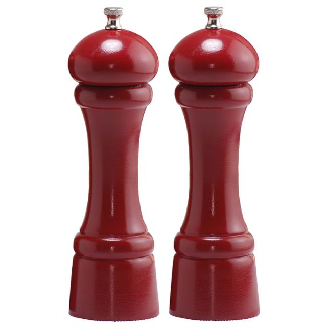 8 in. Candy Apple Red Pepper Mill and Salt Mill Set