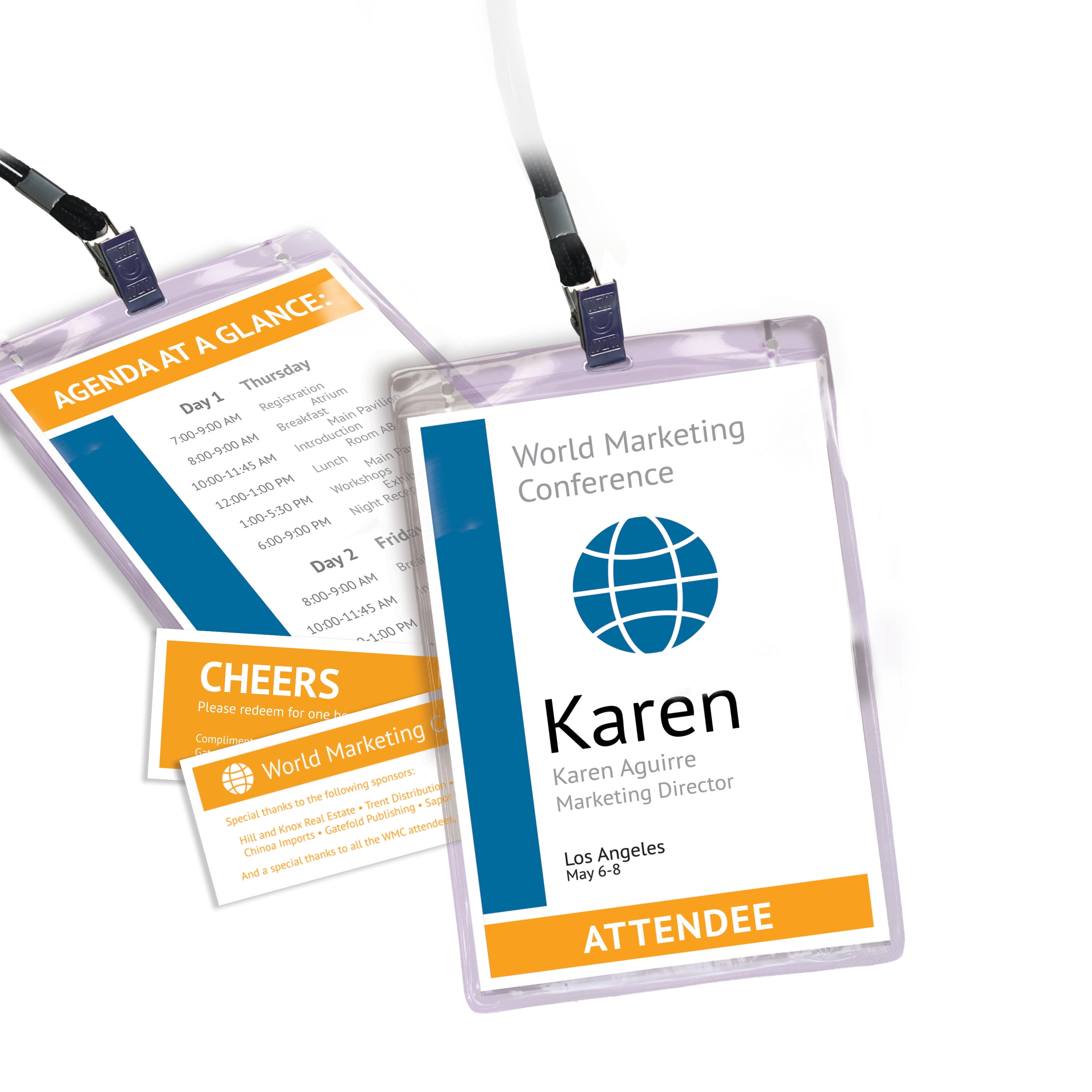 Avery Name Badges with Lanyards, 6" x 4.25", 75 Total (8521)