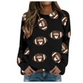 thumbnail image 1 of Women's Fashion Casual Crewneck Long Sleeve Pullover Rugby Printed Lightweight Sweatshirt Top, 1 of 5