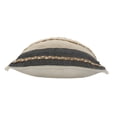 thumbnail image 4 of Laddha Home Designs 20" Black and Taupe Striped Square Throw Pillow with Jute Braiding, 4 of 9