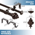 thumbnail image 6 of Urbanest Adjustable Double Curtain Rod Set Metal with Decorative Round Urn Finials, Heavy-Duty, 48"-84", Oil-rubbed Bronze (ORB), 6 of 6