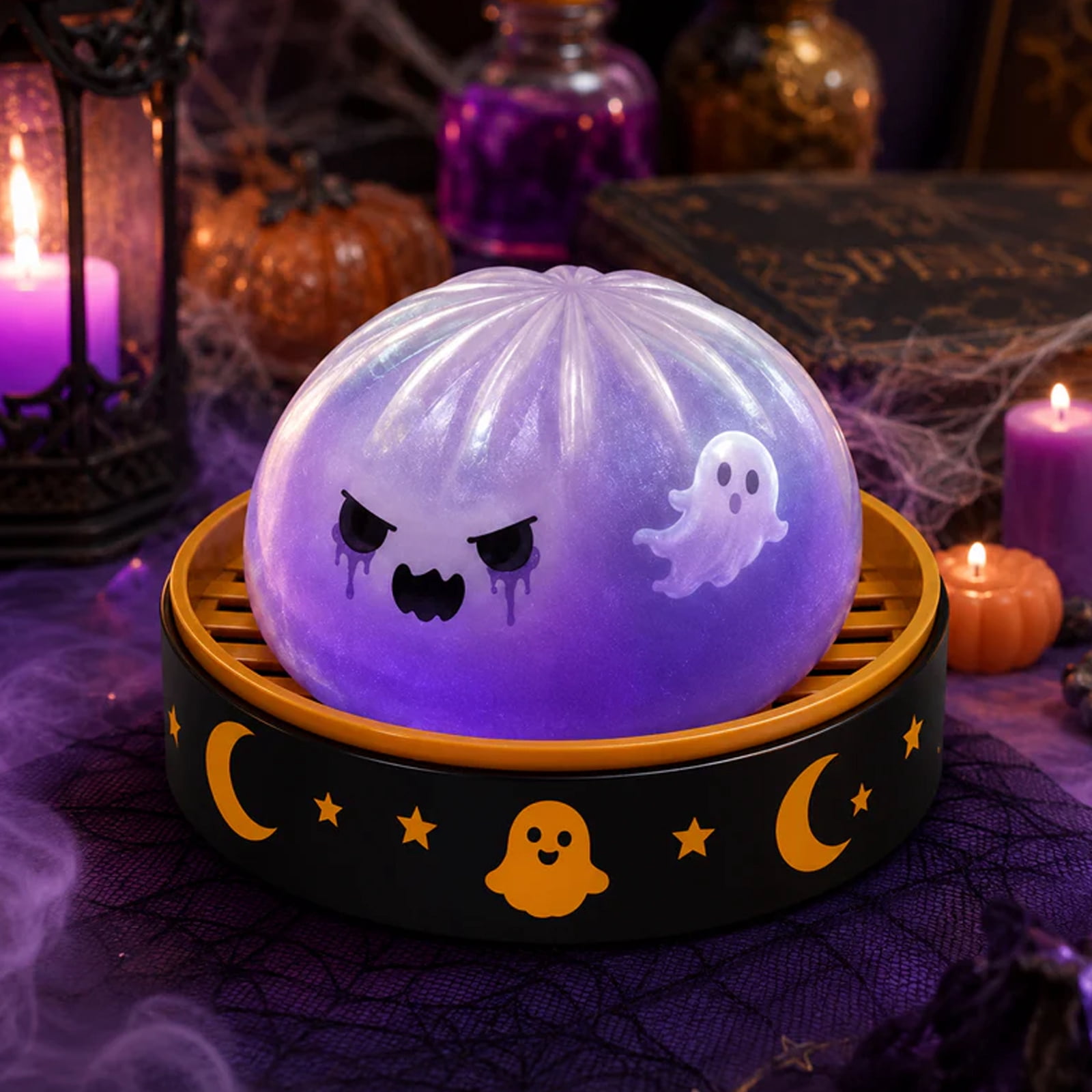 Halloween Dumpling Squishy Mystery Blind Box Halloween Spooky Ghost Dumpling Squishies Toys squishy dumpling Stretchy Clear Gel Squishy Dumpling Surprise Holiday Toy Gift for Kids and Adults,4pcs