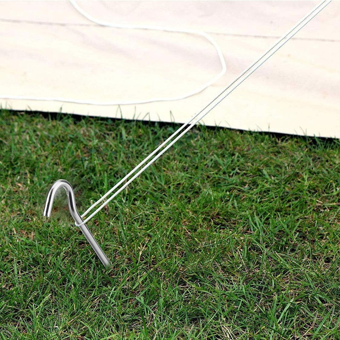 Heavy Duty Metal Tent Stakes 9 Inch - 100 Pack Galvanized Steel Ground Anchors for Camping Tents Tarps and Outdoor Decorations