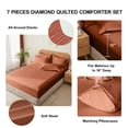 thumbnail image 5 of Flymme 7 Piece Full Size Bed in a Bag Caramel Brown Comforter Set with Sheets Modern Quilted Diamond Bedding Sets Complete Full Bed Sets for Bedroom, 5 of 8