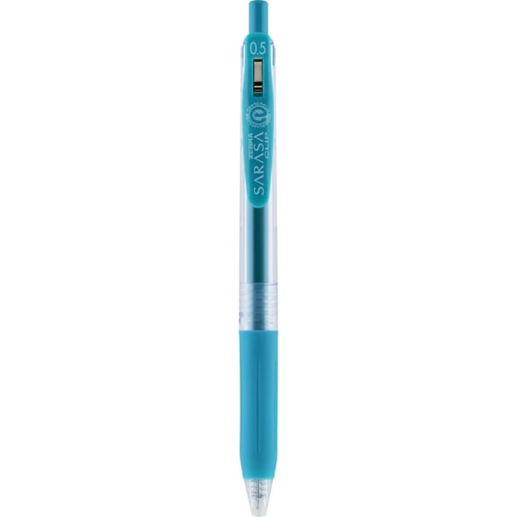 Zebra Sarasa Clip Gel Retractable Pen, .5mm, Blue Green