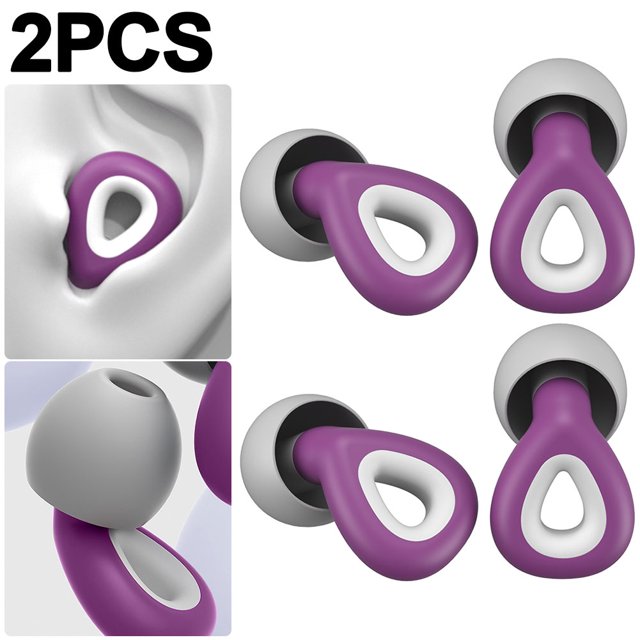 Tapones para Los Oídos Silicona Que Cancelan El Ruido Del Sueño Tapones para Los Oídos Un Par para La Escuela (púrpura)