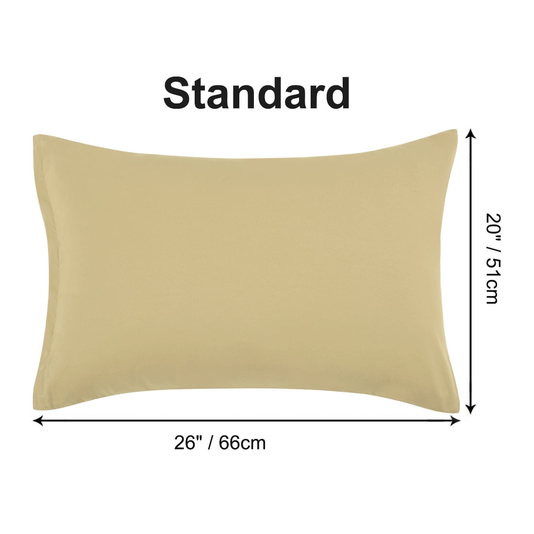 Unique Bargains 4-Piece Soft Microfiber Pillowcases Light Tan Standard(20"x26")