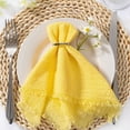thumbnail image 4 of 6Pcs ReusableTable Napkins,16.5x16.5 inches Washable Cloth Napkins with Fringe,QZS Reusable Dinner Table Decor for Wedding Party Decor, 4 of 6