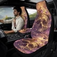 thumbnail image 2 of Xixirimido Car Seat Covers Front Seats Leather Universal Fit for Cars, Vans, Trucks, SUV, Set of 5 Car Seat Protector with Seatbelt Covers & Center Console Cover, Skull with Crown, 2 of 8