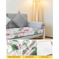 thumbnail image 4 of Pink Flamingos Couch Cushion Covers Stretch, Washable Sofa Seat Covers Individual Seat Cushion Sofa Slipcovers Summer Green Tropical Palm Leaves Couch Cover Furniture Protector M-1PCS, 4 of 7