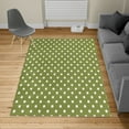 thumbnail image 2 of Polka Dot Turkish Area Rug, Classic Old Fashioned Repeated Circles Round Forms Retro Illustration, Soft Carpet for Living Room Decor with Distressed Look, 4' X 5.7', Green White, by Ambesonne, 2 of 4