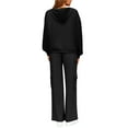 thumbnail image 4 of 2 Piece Sets for Women Lounge Hoodie Sweatsuit Sets Long Sleeve Sweatshirt Cargo Pants Matching Set Travel Outfits Black 2XL, 4 of 5