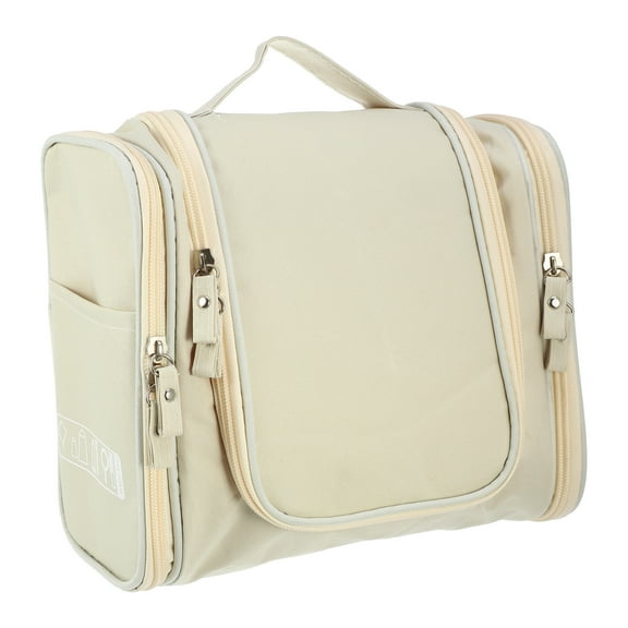 1 Pcs Travel Makeup Bag, Travel Toiletry Organizer, Makeup Brush Holder, Waterproof Oxford Cloth, Beige