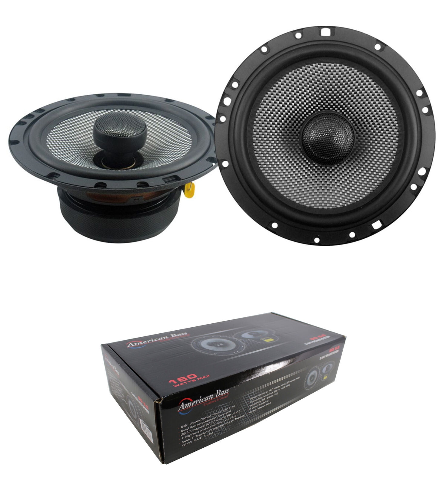Best 6.5 Coaxial Speakers For Bass 2x American Bass 6.5" Coaxial Speakers w/ Neo Swivel Tweeter 320W 4 Ohm