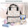 thumbnail image 4 of Yiaed Flower Rabbit Print Multi-Function Travel Backpack Nappy Bags, Nursing Bag, Fashion Mummy, Roomy Waterproof for Baby Care, Stylish and Durable, 4 of 5