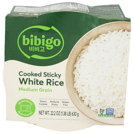 Bibigo Sticky White Rice 3-Pack 22.2 oz (Pack of 6)