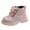 Pink, variant on Toddler Girl Lace up Zipper Waterproof Ankle Leather Boots