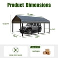 thumbnail image 2 of Heavy-Duty 10x20 ft Carport Garage, All-Weather Protection for RV, Boat, Car & Truck, Portable Shelter with Wind & Rust Resistance, 2 of 6
