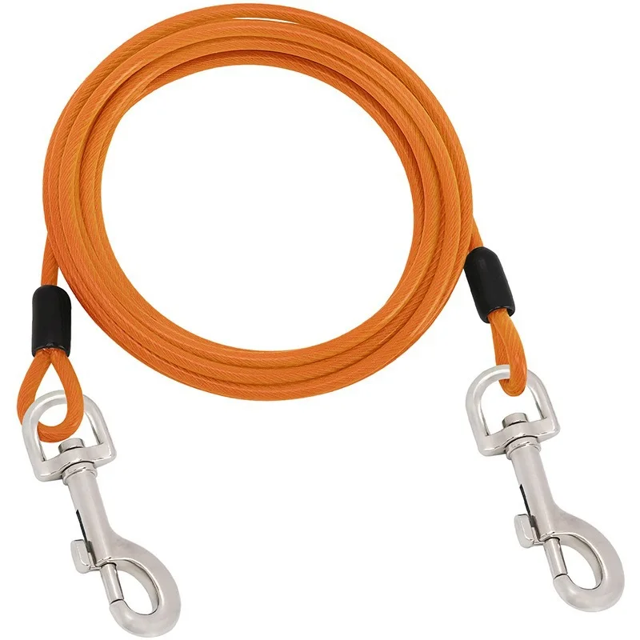 Correa larga para perro, alambre de acero de 3m, 5m, 10m, línea de sujeción para perros al aire libre, resistente a mordeduras gruesas, collares de cuerda para perros sucios, correas para arneses