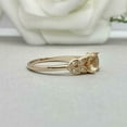 thumbnail image 5 of HeartsAndYou 1ct Round Cut Champagne Moissanite Floral Leaf Engagement Ring for Women 18k Yellow Gold Over Silver, 5 of 9