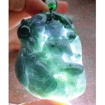 Certified Green Burma 100% Natural A Jade jadeite Pendant Guanyin Kwan Yin Phoenix Buddha God Lotus Flower 659571 TN
