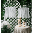 thumbnail image 5 of 2 Panels White Sheer Lace Curtains Vintage Floral for Living Room Sets Rod Pocket Sheer Valance Drapes for Kitchen Windows, 5 of 5