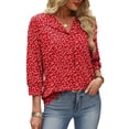 thumbnail image 3 of WIHOLL Tops for Women 3/4 Length Sleeve V Neck Lightweight Business Casual Blouses Spring Summer Work Outfits, 3 of 11