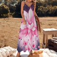thumbnail image 2 of Ink Pink Flowers Sleeveless Dress Evening Dresses Luxury Dresses Summer Dress Women 2025 Women's Summer Long Dress, 2 of 5