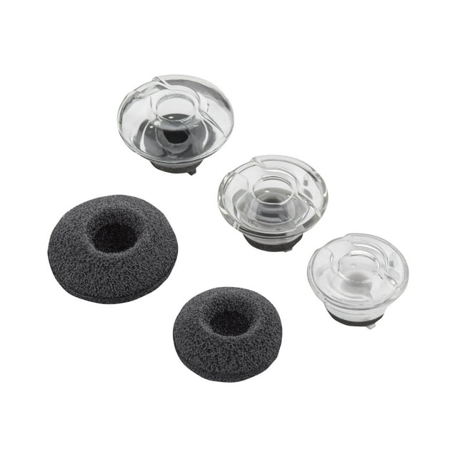 Poly - Trousse d'Embouts d'Oreille pour Casque - Petit - Noir (Lot de 3), Incluant Trois Petits Embouts de Rechange et des Couvre-Oreilles en Mousse Compatibles avec les Casques Poly Voyager Legend. Comprend des Embouts d'Oreille en silicone Transparents et des Couvre-Oreilles en Mousse Noire pour un Confort Amélioré et un Ajustement Sécuritaire, Idéal pour les Remplacements de Coussinets d'Écouteurs.