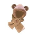 thumbnail image 4 of Rongfmy Winter Hat Scarf Set Funny Ear Protection Cap Shawl Wraps Hooded Hat for Cosplay Khaki, 4 of 9