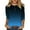 Dark Blue, variant on Admvng Women Blouses Round Neck Button Quarter Sleeve 3/4 Sleeve T-shirt Loose Top, Size S-3XL