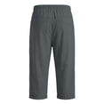 thumbnail image 7 of Axiiglly Capri Pants for Men, Drawstring Mid Waist Loose Fit Pants, Beach Vacation Stretchy Capris with Pockets, S-2XL, 7 of 7
