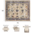 thumbnail image 3 of Cocosity 5'x7' Boho Vintage Neutral Modern Pale Blue Area Rug for Living Room Dining Room Bedroom, 3 of 13