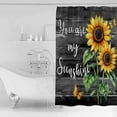 thumbnail image 2 of Shower Curtains Sets for Bathroom Decor Sunflower Butterfly on Black Wood GrainWaterproof Bathroom Curtain with Hooks,You Are My Sunshinefor Bathroom Decor,36x72IN, 2 of 7