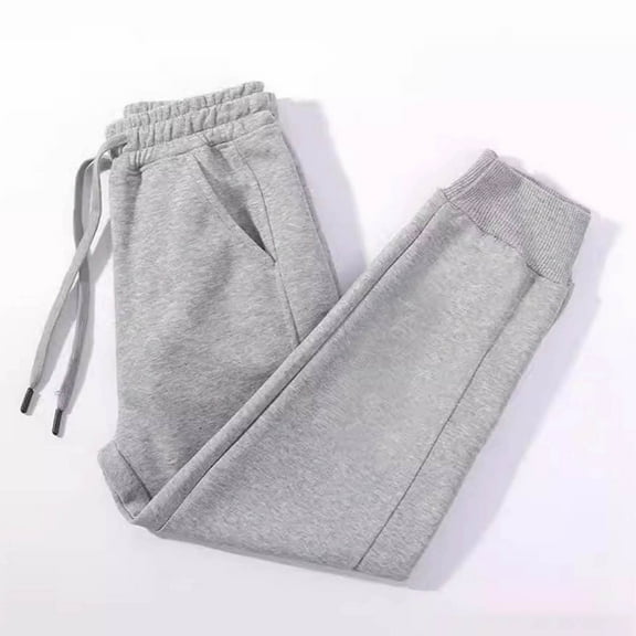 Riecok Boys Jogger Sweatpants Waisted Drawstring with Pockets Solid Color Athletic Pull on Pants Gray 2-3 Years
