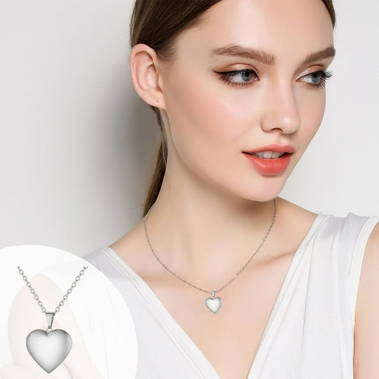 Censtreet Heart Pendant Necklace for Stainless Steel Hair Locket