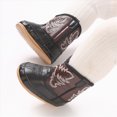thumbnail image 2 of Booties for Baby & Toddler Cowboy Cowgirl Boots Infant Western Boots Toddler Boys Girls Round Toe Riding Mid Calf Boots Size 0-3 Months, 2 of 9